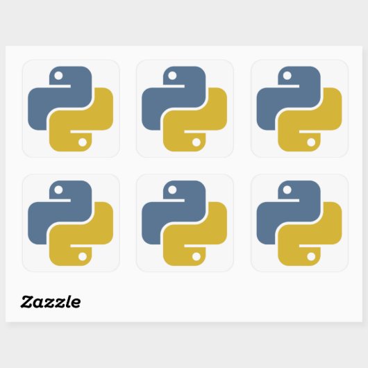 Python-Sticker Vierkante Sticker (Vel)