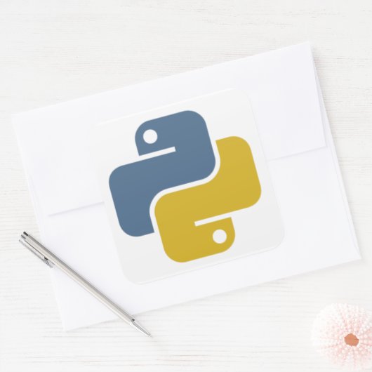 Python-Sticker Vierkante Sticker (Envelop)