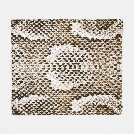 pythonhuid, slangenpatroon, dierlijk huidpatroon d fleece deken (Voorkant (Horizontaal))
