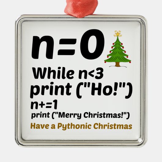 Pythonic Kerstmis Metalen Ornament (Voorkant)