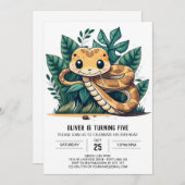 Pythons bewerkbare kinderen verjaardag kaart (Voorkant / Achterkant)