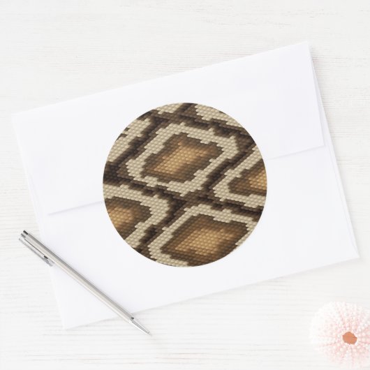 Pythonslang huidpatroon 2 ronde sticker (Envelop)