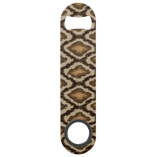 Pythonslang huidpatroon 2 speed flessenopener (Achterkant)