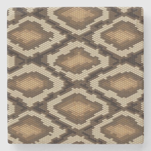 Pythonslang huidpatroon 2 stenen onderzetter (Voorkant)