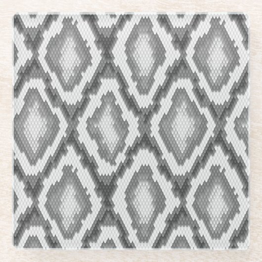 Pythonslang huidpatroon glazen onderzetter (Voorkant)