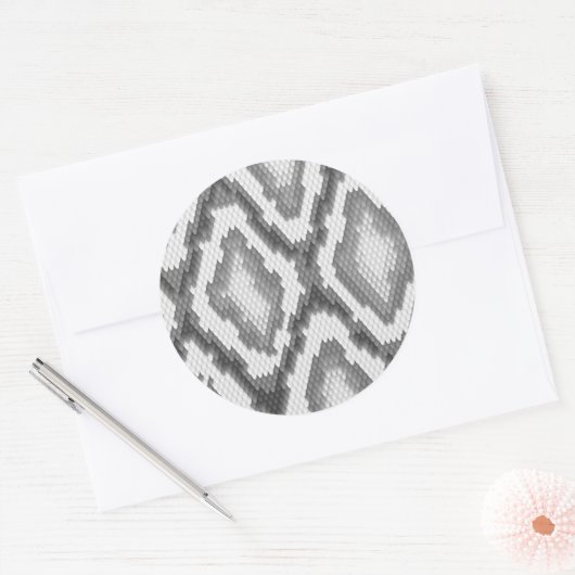 Pythonslang huidpatroon ronde sticker (Envelop)