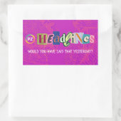 PZ Headlines Sticker (Rechthoek) (Tas)