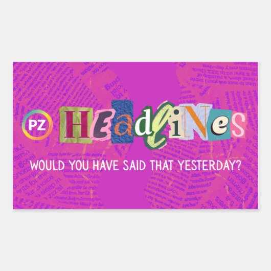 PZ Headlines Sticker (Rechthoek) (Voorkant)