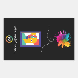 PZ Kleur, Symbool, Afbeeldingssticker (Rechthoek) Rechthoekige Sticker