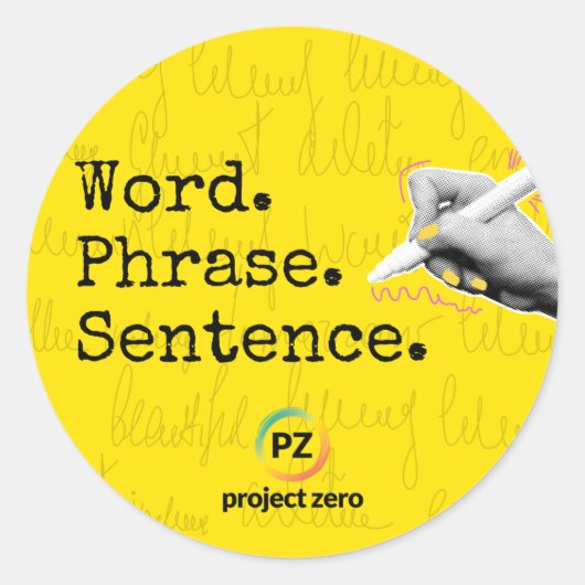 PZ Woord, Zin, Zinsnede Sticker (Voorkant)