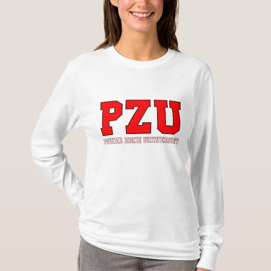 PZU - Witte lange hoes T-shirt (Voorkant)