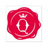 Q - Antiek Wax Seal Gotische Kroon Initiaal Letter Zelfinktende Stempel (Design)