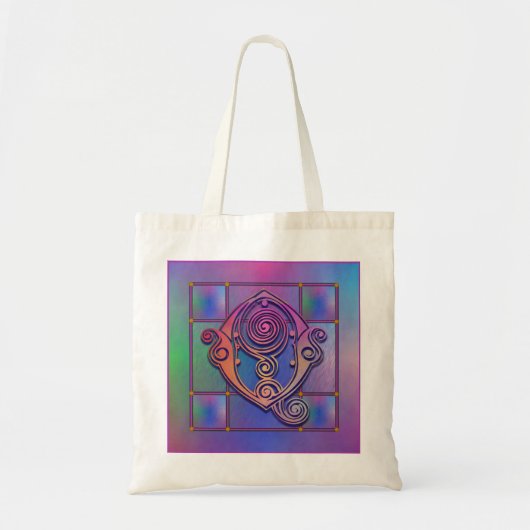 Q "Blue Rain Glass" Aangepaste monogram Canvas tas (Voorkant)
