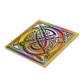 Q Celtic Rainbow aangepaste monogram Tile Tegeltje (Zijkant)