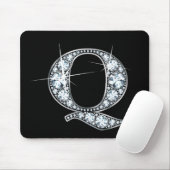 "Q" Diamond Bling Mousepad Muismat (Met muis)