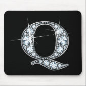 "Q" Diamond Bling Mousepad Muismat (Voorkant)