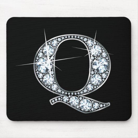 "Q" Diamond Bling Mousepad Muismat (Voorkant)