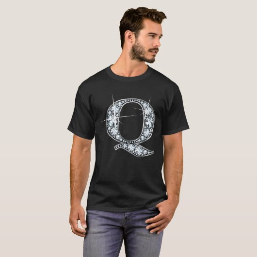 "Q" Diamond Bling T-Shirt (Voorkant volledig)