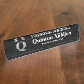 Q Faux Diamond Desk Naambordje (Zijkant)