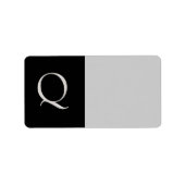 "Q" Initiaal Aangepast label (Voorkant)