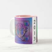 Q Initiaal "Blue Rain Glass" Mokken - Kieuwsteins (Voorkant links)