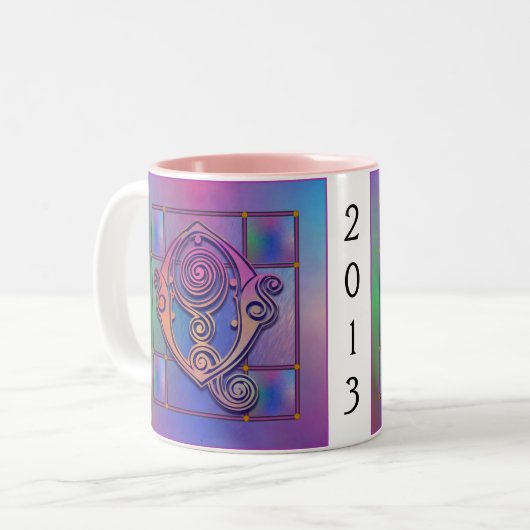 Q Initiaal "Blue Rain Glass" Mokken - Kieuwsteins (Voorkant links)