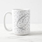 Q Initiaal Monogram Witte Diamanten Print Koffiemok (Links)