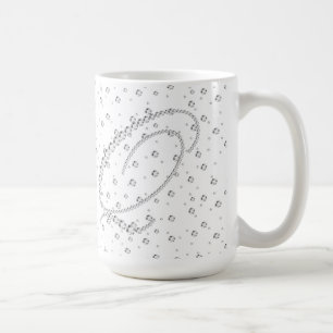 Q Initiaal Monogram Witte Diamanten Print Koffiemok