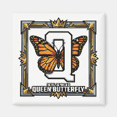 Q is for Queen Butterfly – GTA Style ABC Learning Magneet (Voorkant)