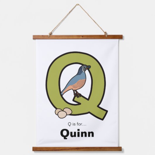 Q is voor gepersonaliseerde… hangend wandkleed (Voorkant)