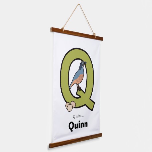 Q is voor gepersonaliseerde… hangend wandkleed (Gebogen)