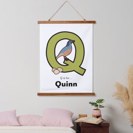 Q is voor gepersonaliseerde… hangend wandkleed (Slaapkamer)