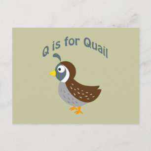 Q is voor Quail Briefkaart