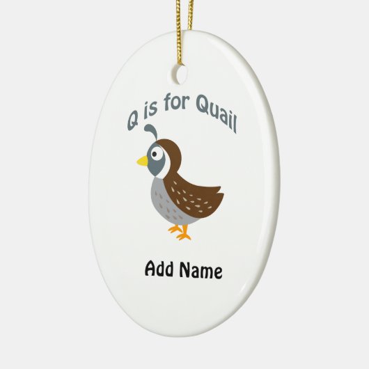 Q is voor Quail Keramisch Ornament (Links)