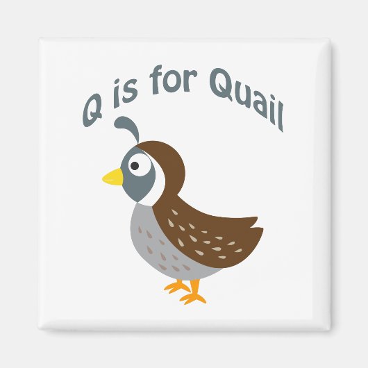 Q is voor Quail Magneet (Voorkant)