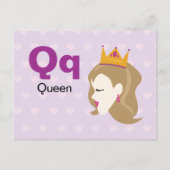Q is voor Queen - Alphabet Flash Kaart (Voorkant)