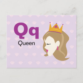 Q is voor Queen - Alphabet Flash Kaart