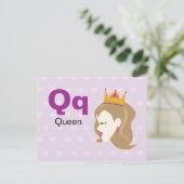 Q is voor Queen - Alphabet Flash Kaart (Staand voorkant)