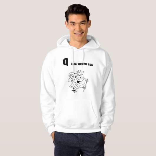 Q is voor Queen Bee Mannen Hoodie (Voorkant volledig)