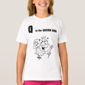 Q is voor Queen Bee Meisjes T-Shirt (Voorkant)