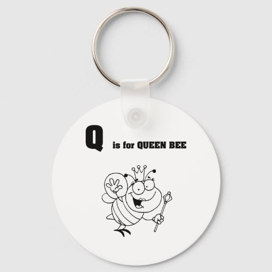 Q is voor Queen Bee Sleutelhanger (Achterkant)