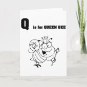 Q is voor Queen Bee Wenskaarten Kaart (Voorkant)