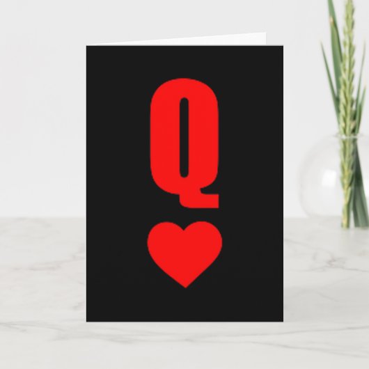 Q kaart Queen Hearts Matching Koppel Sint Valentij (Voorkant)