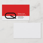 Q Letter-alfabet Visitekaartje Red (Voorkant / Achterkant)