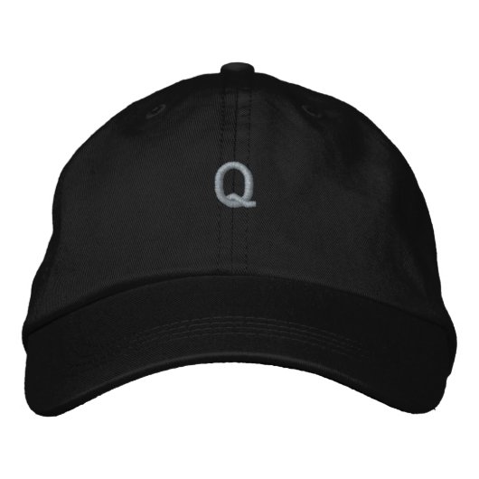 Q Letter geborduurde Monogram Eerste Geborduurde H Pet (Voorkant)