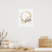 Q letter gepersonaliseerde naam monogram met pony poster (Keuken)