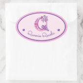 Q letter monogram aangepaste naam id roze stickers (Tas)