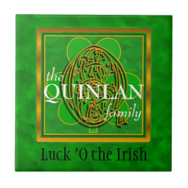 Q "Luck of the Irish" Family Custom Monogram Tegel Tegeltje