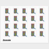 Q - MINIATURE VIERKANTE STICKER (Vel)