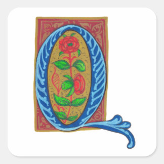 Q - MINIATURE VIERKANTE STICKER